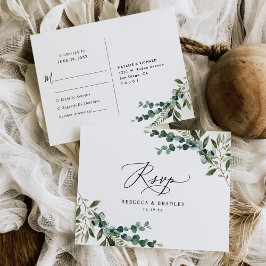 Elegant Rustic Eucalyptus Greenery Wedding RSVP Briefkaart
