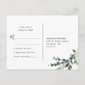 Elegant Rustic Eucalyptus Greenery Wedding RSVP Briefkaart (Achterkant)
