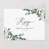 Elegant Rustic Eucalyptus Greenery Wedding RSVP Briefkaart (Voorkant)