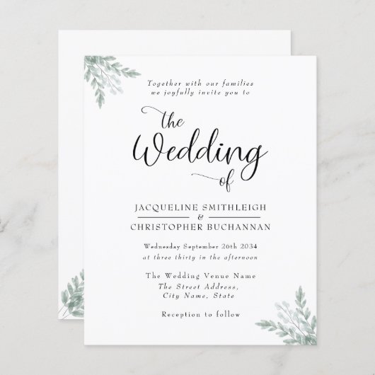 Elegant Rustic Eucalyptus Leaves Greenery (Voorkant / Achterkant)