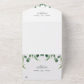 Elegant Rustic Eucalyptus Leaves Greenery Wedding All In One Uitnodiging (Buitenkant)