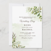 Elegant Rustic Eucalyptus Leaves Greenery Wedding Kaart (Voorkant)