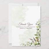 Elegant Rustic Eucalyptus Leaves Greenery Wedding Kaart (Achterkant)