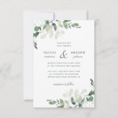 Elegant Rustic Eucalyptus Leaves Greenery Wedding Kaart (Voorkant)