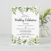 Elegant Rustic Eucalyptus Leaves Greenery Wedding Kaart (Staand voorkant)