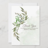 Elegant Rustic Eucalyptus Leaves Greenery Wedding Kaart (Achterkant)