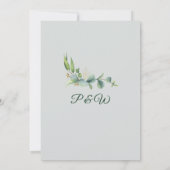 Elegant Rustic Eucalyptus Leaves Greenery Wedding Kaart (Achterkant)