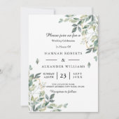 Elegant Rustic Eucalyptus Leaves Greenery Wedding Kaart (Voorkant)