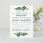 Elegant Rustic Eucalyptus Leaves Greenery Wedding Kaart (Staand voorkant)