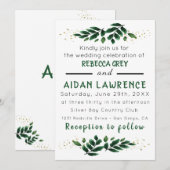 Elegant Rustic Eucalyptus Leaves Greenery Wedding Kaart (Voorkant / Achterkant)