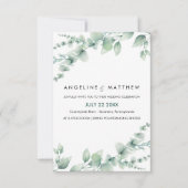 Elegant Rustic Eucalyptus Leaves Greenery Wedding Kaart (Voorkant)