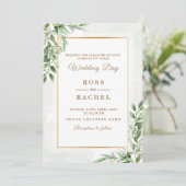Elegant Rustic Eucalyptus Leaves Greenery Wedding Kaart (Staand voorkant)