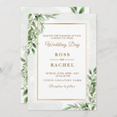Elegant Rustic Eucalyptus Leaves Greenery Wedding Kaart (Voorkant / Achterkant)