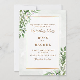 Elegant Rustic Eucalyptus Leaves Greenery Wedding Kaart