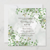 Elegant Rustic Eucalyptus Leaves Greenery Wedding Kaart (Voorkant)