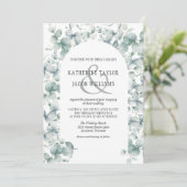 Elegant Rustic Eucalyptus Leaves Greenery Wedding Kaart (Staand voorkant)