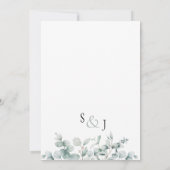 Elegant Rustic Eucalyptus Leaves Greenery Wedding Kaart (Achterkant)