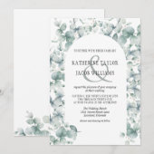 Elegant Rustic Eucalyptus Leaves Greenery Wedding Kaart (Voorkant / Achterkant)