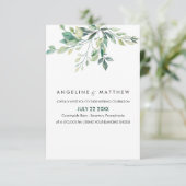 Elegant Rustic Eucalyptus Leaves Greenery Wedding Kaart (Staand voorkant)