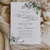 Elegant Rustic Eucalyptus Leaves Greenery Wedding Kaart