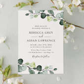 Elegant Rustic Eucalyptus Leaves Greenery Wedding Kaart