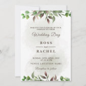 Elegant Rustic Eucalyptus Leaves Greenery Wedding Kaart (Voorkant)