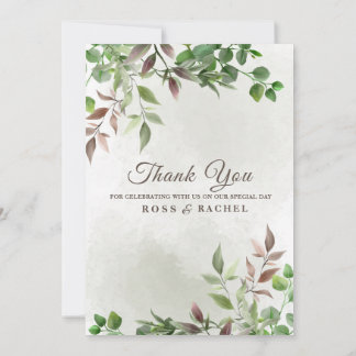 Elegant Rustic Eucalyptus Leaves Greenery Wedding Kaart