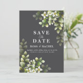 Elegant Rustic Eucalyptus Leaves Greenery Wedding Kaart (Staand voorkant)