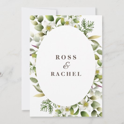 Elegant Rustic Eucalyptus Leaves Greenery Wedding Kaart (Achterkant)