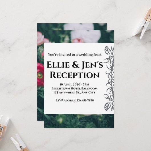 Elegant Rustic Eucalyptus Leaves Greenery Wedding Kaart (Voorkant / Achterkant in situ)