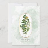 Elegant Rustic Eucalyptus Leaves Greenery Wedding Kaart (Achterkant)