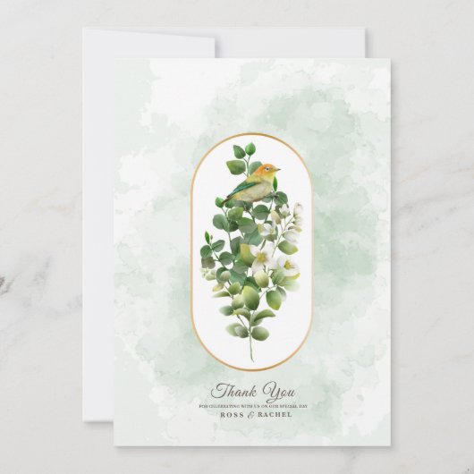 Elegant Rustic Eucalyptus Leaves Greenery Wedding Kaart (Achterkant)