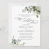 Elegant Rustic Eucalyptus Leaves Greenery Wedding Kaart (Voorkant)