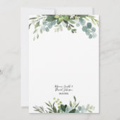 Elegant Rustic Eucalyptus Leaves Greenery Wedding Kaart (Achterkant)