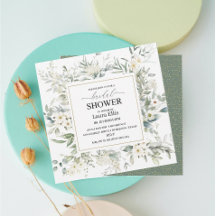 Elegant Rustic Eucalyptus Leaves Uitnodiging