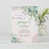 Elegant Rustic Eucalyptus Leaves Wedding Save The Date (Staand voorkant)