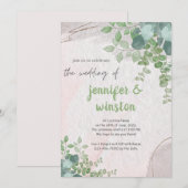 Elegant Rustic Eucalyptus Leaves Wedding Save The Date (Voorkant / Achterkant)
