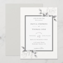 Elegant Rustic Eucalyptus Lijst Winter Weddenschap Kaart