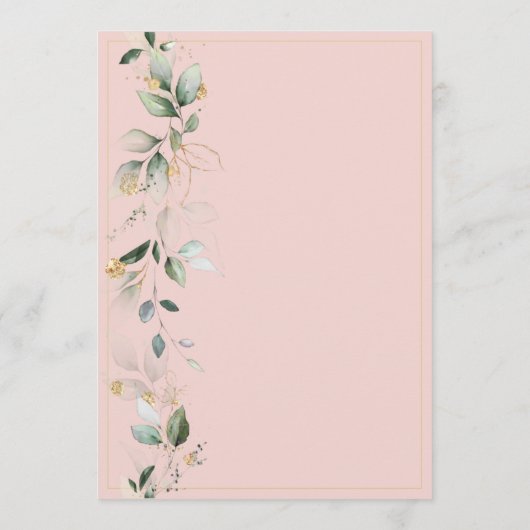 Elegant Rustic Eucalyptus Pastel Pink Weddenschap Kaart (Achterkant)