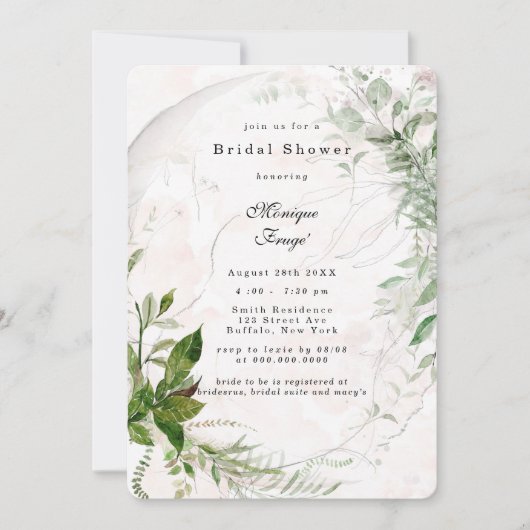 Elegant Rustic Eucalyptus Roze Vrijgezellenfeest U Kaart (Voorkant)