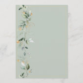 Elegant Rustic Eucalyptus Sage Green Gold Wedding Kaart (Achterkant)