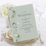 Elegant Rustic Eucalyptus Sage Green Gold Wedding Kaart<br><div class="desc">Deze mooie huwelijksuitnodiging is bijtend, maar elegant, met goudglitterspatten vermengd met de waterverf groene garland. De groene achtergrond van de sage brengt de gouden accenten naar voren. Gewoon een prachtige huwelijksuitnodiging voor deze speciale tijd in je leven. Bedankt om mij toe te staan deel te nemen aan je vreugde. 100%...</div>