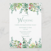 Elegant Rustic Eucalyptus Waterverf Wedding Kaart (Voorkant)