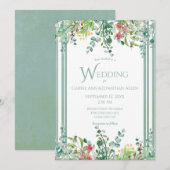 Elegant Rustic Eucalyptus Waterverf Wedding Uitnod Kaart (Voorkant / Achterkant)