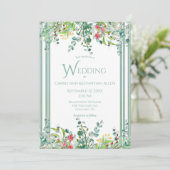 Elegant Rustic Eucalyptus Waterverf Wedding Uitnod Kaart (Staand voorkant)