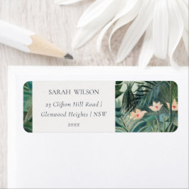 Elegant Rustic Exotic Tropical Rainforest Address Etiket