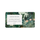 Elegant Rustic Exotic Tropical Rainforest Address Etiket (Voorkant)