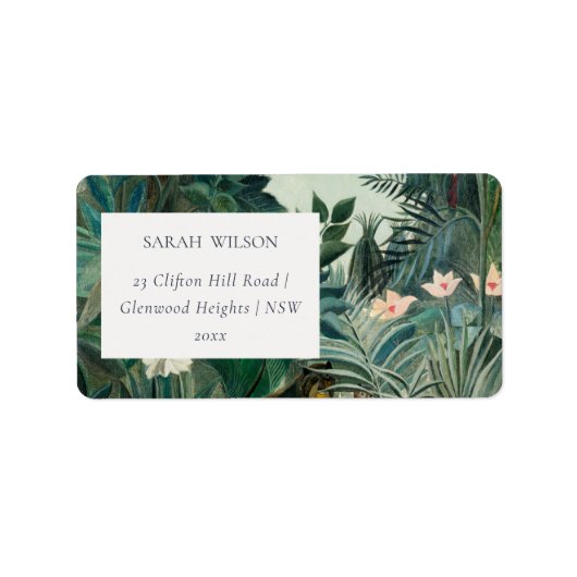 Elegant Rustic Exotic Tropical Rainforest Address Etiket (Voorkant)