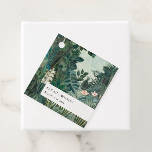 Elegant Rustic Exotic Tropical Rainforest Wedding Bedankjes Labels (In situ)