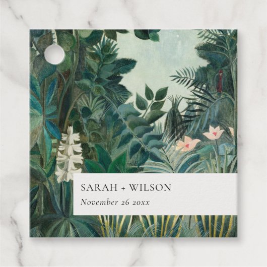 Elegant Rustic Exotic Tropical Rainforest Wedding Bedankjes Labels (Voorkant)